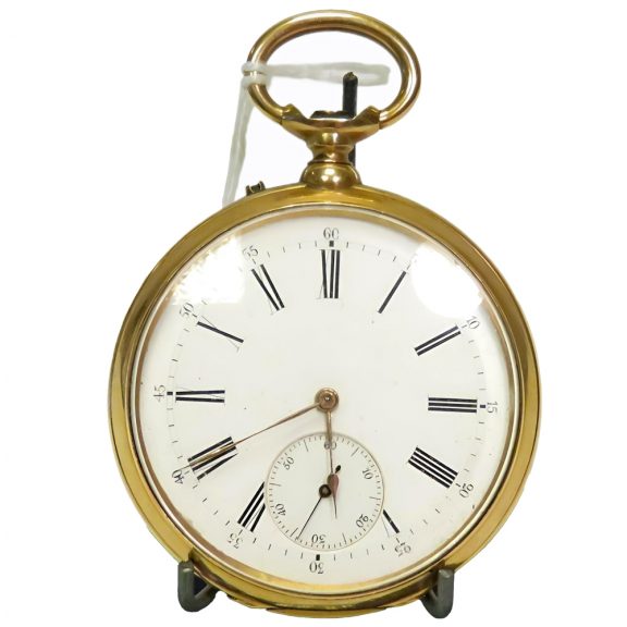 Swiss 18K gold double dial pocket watch with calendar Circa 1910