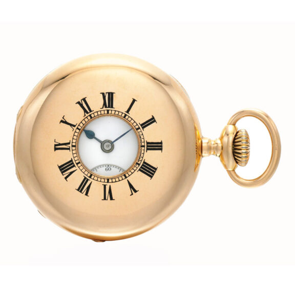 Swiss gold half hunting cased watch Patek Philippe Circa 1893