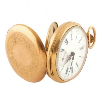 French 18K yellow gold open faced pocket watch Circa 1895
