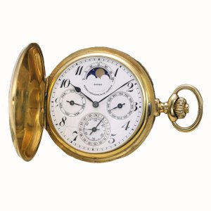Rare Swiss yellow gold perpetual calendar watch Circa 1891