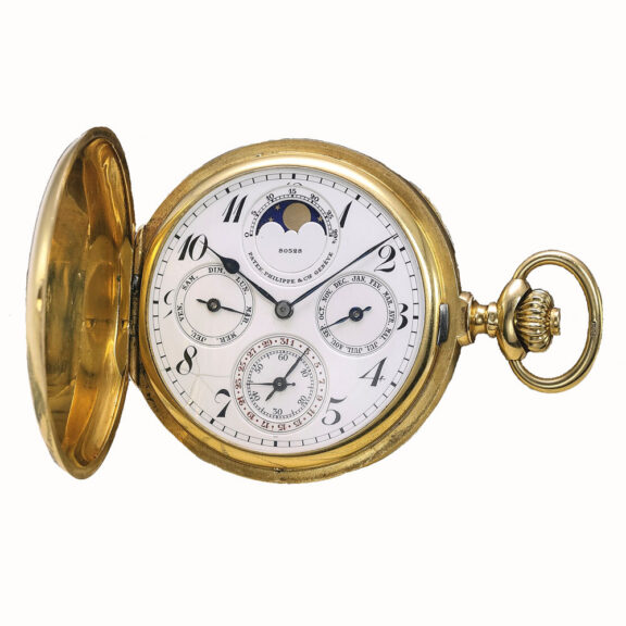 Rare Swiss yellow gold perpetual calendar watch Circa 1891