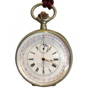 Swiss steel chronograph tachymeter pocket watch Circa 1900