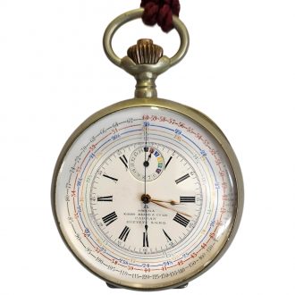 Swiss steel chronograph tachymeter pocket watch Circa 1900