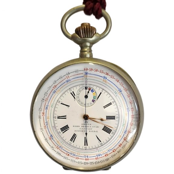 Swiss steel chronograph tachymeter pocket watch Circa 1900