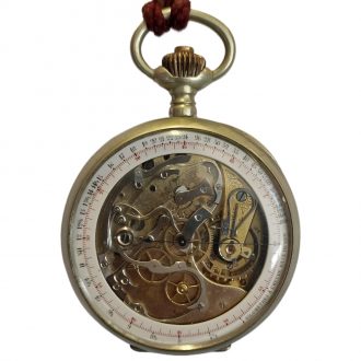 Swiss steel chronograph tachymeter pocket watch Circa 1900