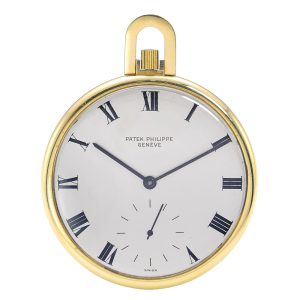 Fine and rare Swiss gold open faced keyless watch Circa 1966