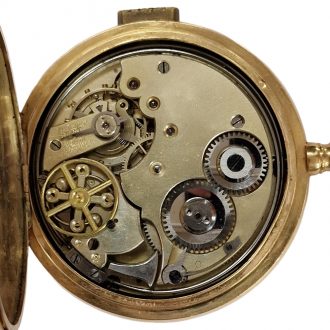 Swiss 18K gold full hunter sonnerie pocket watch Circa 1910 Swiss 18K gold full hunter sonnerie pocket watch Circa 1910