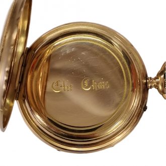 Swiss 18 carat pink gold open faced pocket watch Circa 1900