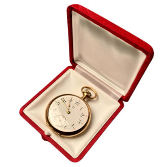Swiss 18K yellow gold open faced pocket watch Circa 1915