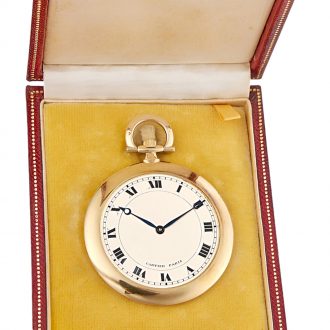 Thin French 18K yellow gold keyless dress watch Circa 1920