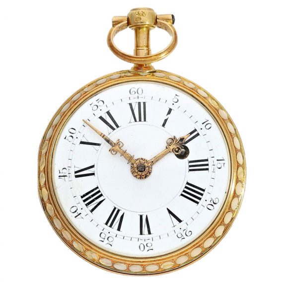 French gold watch with special enamelling technique Circa 1780 French gold watch with special enamelling technique Circa 1780