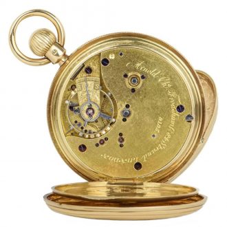 English Gold Keyless Fusee Lever Pocket Watch Circa 1905