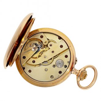 French 18 carat gold half hunting cased pocket chronometer Circa 1890