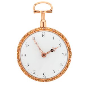 Swiss 18k gold quarter repeating cylinder watch Circa 1800