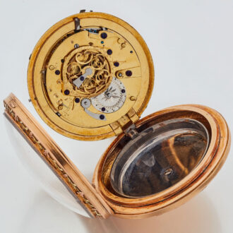Swiss 18k gold quarter repeating cylinder watch Circa 1800