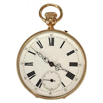 Swiss 18 carat pink gold open faced pocket watch Circa 1900
