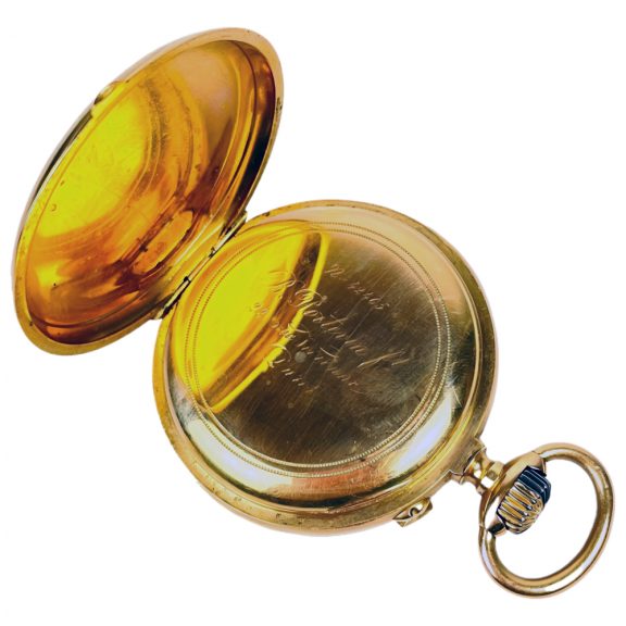 French 18K yellow gold open faced pocket watch Circa 1895 French 18K yellow gold open faced pocket watch Circa 1895