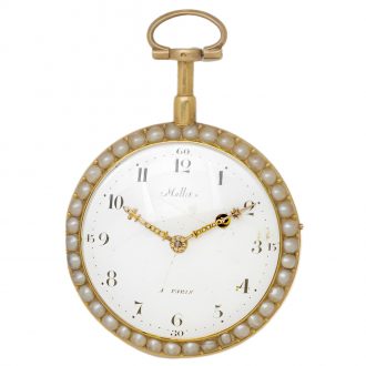 French gold and enamel quarter repeating watch Circa 1775