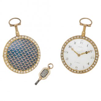 French gold and enamel quarter repeating watch Circa 1775