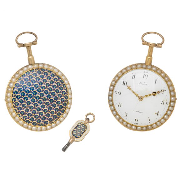 French gold and enamel quarter repeating watch Circa 1775 French gold and enamel quarter repeating watch Circa 1775