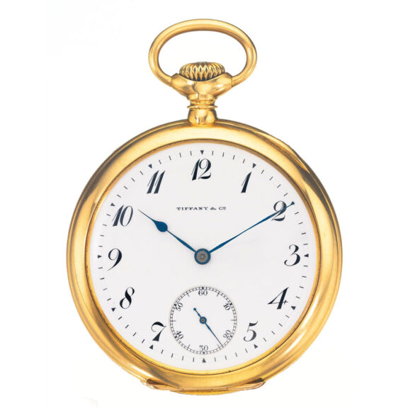 Swiss 18k gold open faced watch in a contract case Circa 1904 Swiss 18k gold open faced watch in a contract case Circa 1904