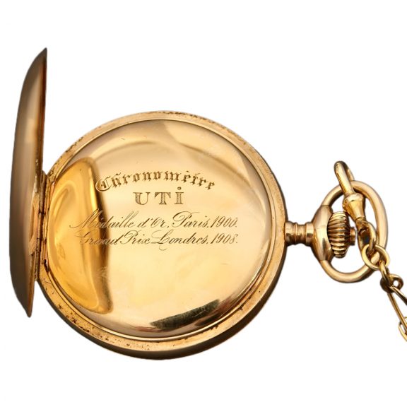 French 18K yellow gold UTI chronometer watch Circa 1910 French 18K yellow gold UTI chronometer watch Circa 1910