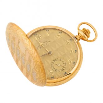 Swiss 18K yellow, pink and white gold pocket watch Circa 1925