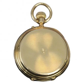 Swiss 18K yellow gold hunting cased pocket watch Circa 1890