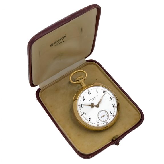 Swiss 18K yellow gold open faced pocket watch Circa 1895 Swiss 18K yellow gold open faced pocket watch Circa 1895