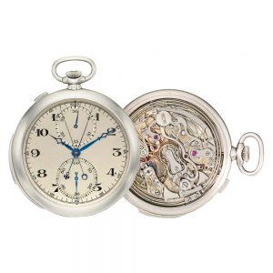 Platinum minute repeating split seconds chronograph Circa 1925