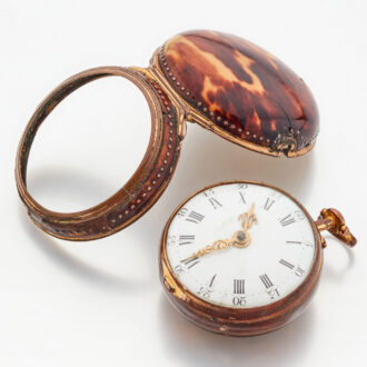 English verge in gilt and tortoiseshell pair cases Circa 1780