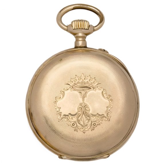 Swiss 14K yellow gold open faced pocket watch Circa 1895 Swiss 14K yellow gold open faced pocket watch Circa 1895
