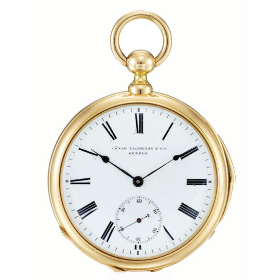 Swiss gold open faced minute repeating lever watch Circa 1870 Swiss gold open faced minute repeating lever watch Circa 1870