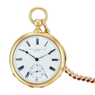 Swiss gold open faced minute repeating lever watch Circa 1870