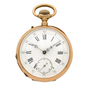 Swiss 18K yellow gold open faced pocket watch Circa 1900