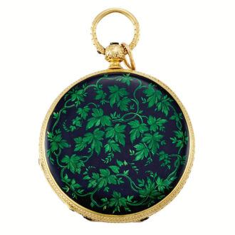 Swiss yellow gold, enamel and diamond set watch Circa 1855