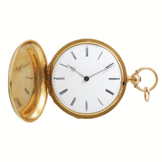 Swiss yellow gold, enamel and diamond set watch Circa 1855