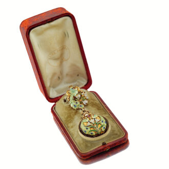 Swiss lady's gold, enamel and gem-set watch Circa 1898