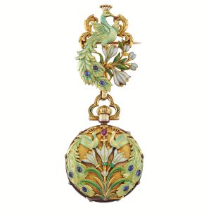 Swiss lady's gold, enamel and gem-set watch Circa 1898