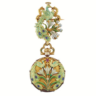 Swiss lady's gold, enamel and gem-set watch Circa 1898