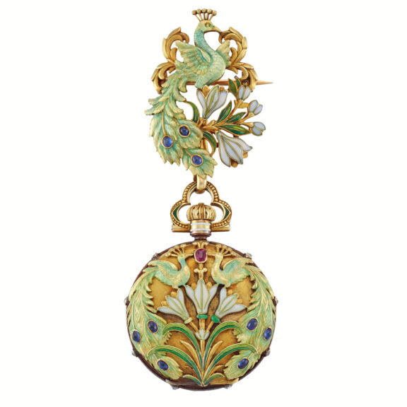 Swiss lady's gold, enamel and gem-set watch Circa 1898