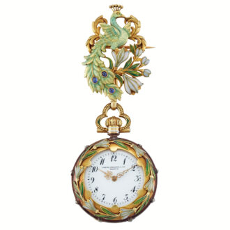 Swiss lady's gold, enamel and gem-set watch Circa 1898