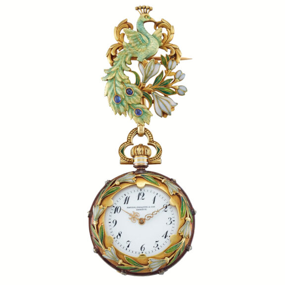 Swiss lady's gold, enamel and gem-set watch Circa 1898 Swiss lady's gold, enamel and gem-set watch Circa 1898