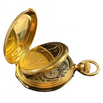 French 18K yellow gold open faced pocket watch Circa 1900