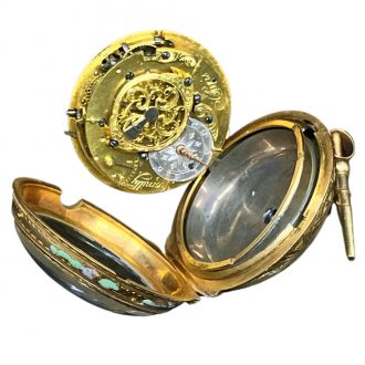 French 18K gold quarter repeating pocket watch Circa 1770