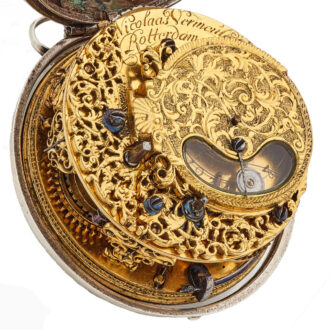 Dutch verge with date and silver champleve dial Circa 1720