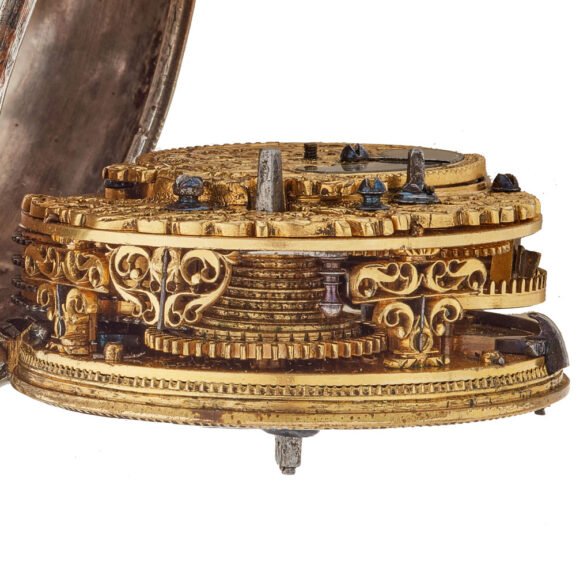 Dutch verge with date and silver champleve dial Circa 1720 Dutch verge with date and silver champleve dial Circa 1720