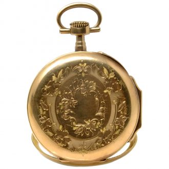 French 18K yellow gold open faced pocket watch Circa 1900