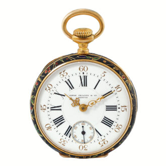 Swiss gold and cloisonné enamel keyless watch Circa 1893