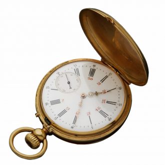 French 18K yellow gold full hunter pocket watch Circa 1900